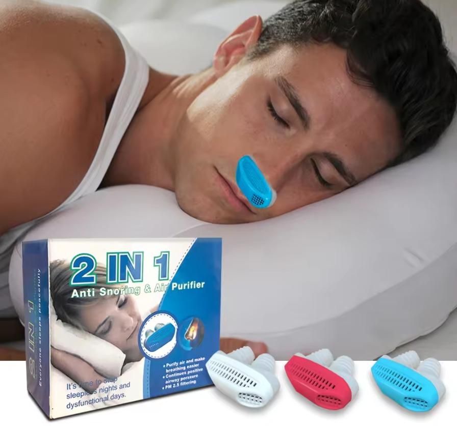 Anti-Snoring Device-2 in 1 Nose Vents Plugs Snore Stopper with Air Purifying Filter